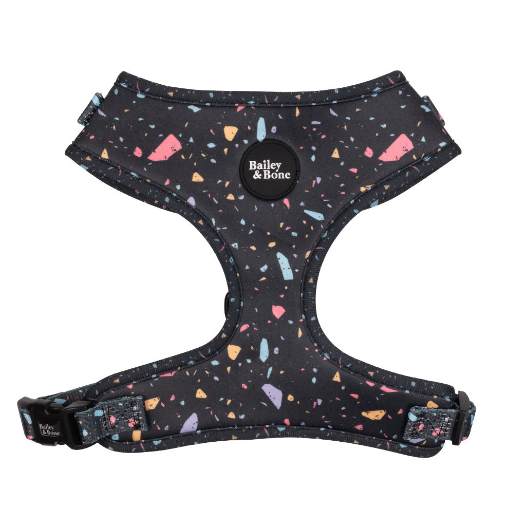 Bailey And Bone Dog Harness Black Pastel Terrazzo Dog Harness