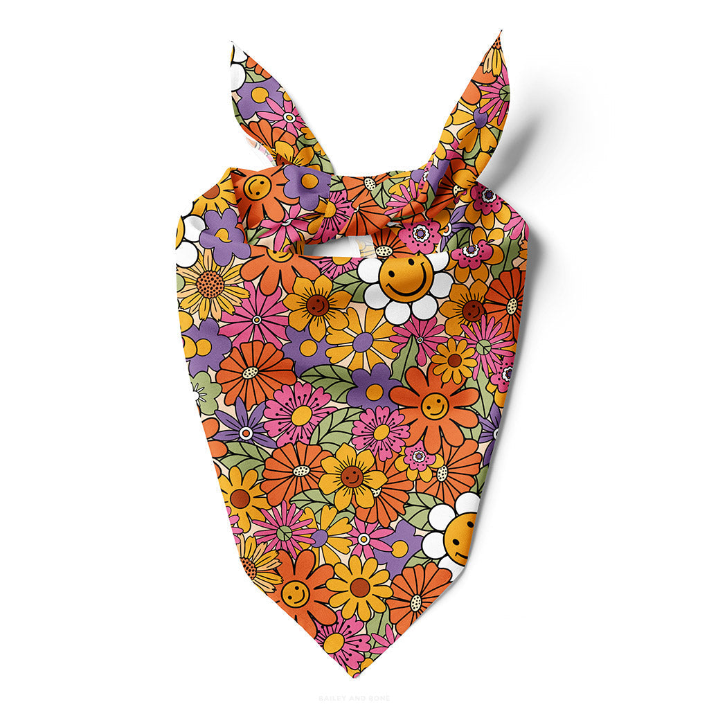 Bailey And Bone Pet Bandana Groovy Garden Dog Bandana