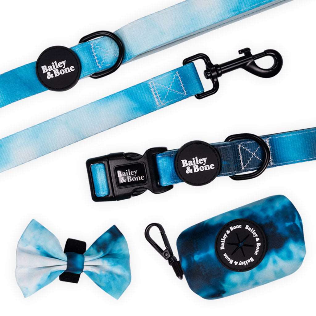 Bailey And Bone Walk Set Blue Marble Tie Dye Walk Set