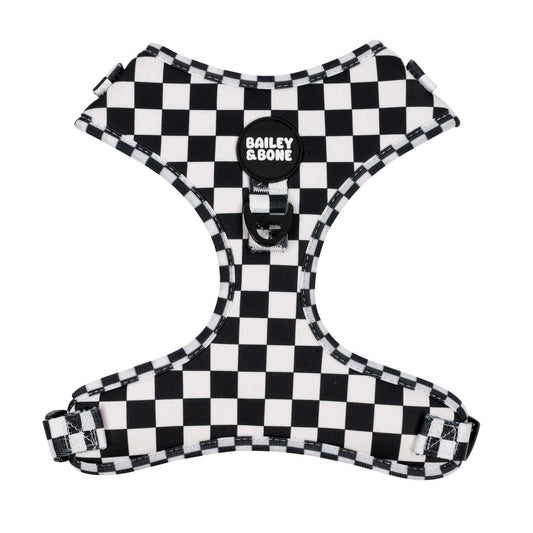 Black And White Checkers Dog Harness