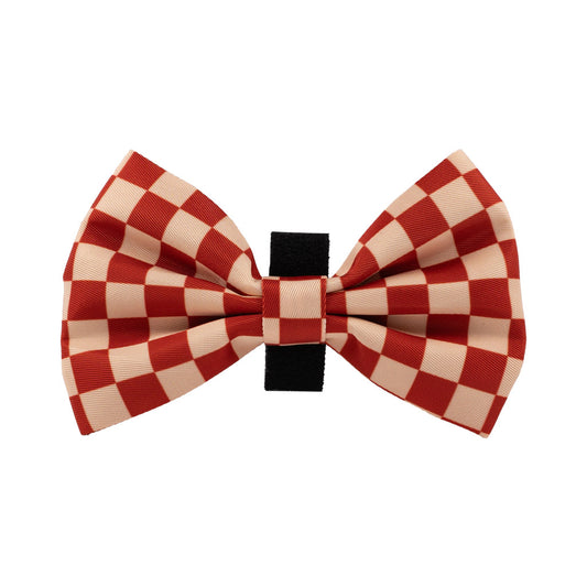 Brown And Beige Checkers Bow Tie