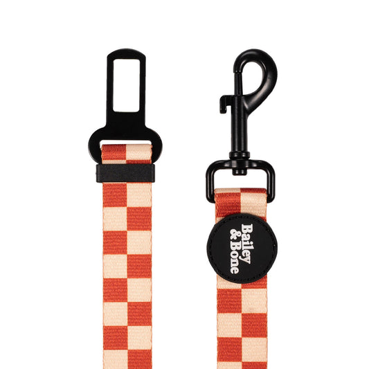 Brown And Beige Checkers Dog Car Restraint