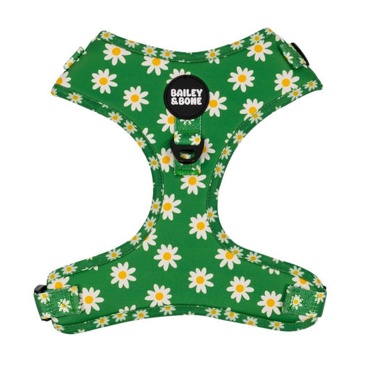 Green Daisy Pattern Dog Harness