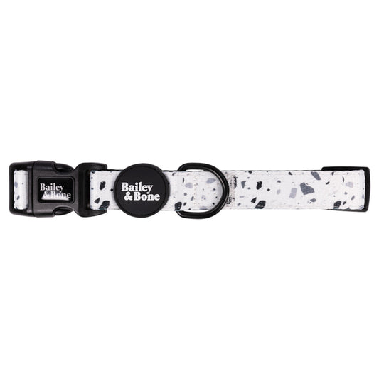 Bailey And Bone Pet Collar Black And White Terrazzo Pet Collar