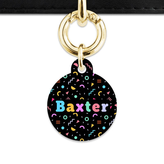 Bailey And Bone Pet Tag Black Pastel Confetti Pet Tag