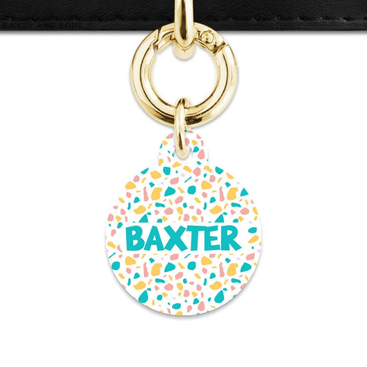 Bailey And Bone Pet Tag Pastel Terrazzo Pattern Pet Tag