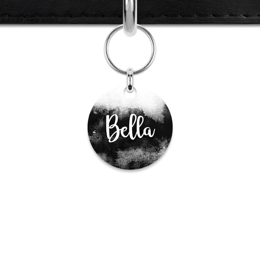 Bailey And Bone Mini Pet ID Tag Black And White Ink Marble Mini Pet Tag