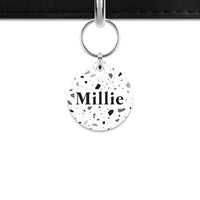 Bailey And Bone Mini Pet ID Tag Black And White Terrazzo Mini Pet Tag
