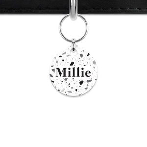 Bailey And Bone Mini Pet ID Tag Black And White Terrazzo Mini Pet Tag