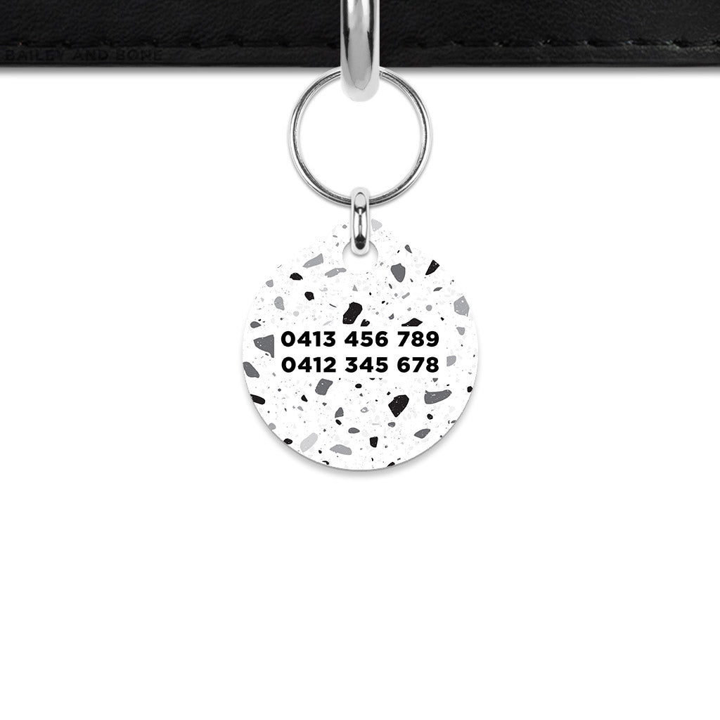 Black And White Terrazzo Mini Pet Tag Bailey&Bone