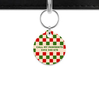Bailey And Bone Mini Pet ID Tag Christmas Checkers Mini Pet Tag