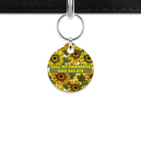 Bailey And Bone Mini Pet ID Tag Orange And Yellow Sunflowers Mini Pet Tag