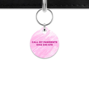 Bailey And Bone Mini Pet ID Tag Pink Marble Mini Pet Tag