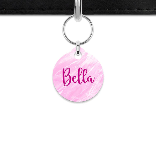 Bailey And Bone Mini Pet ID Tag Pink Marble Mini Pet Tag