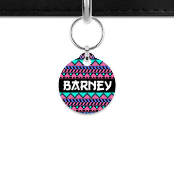 Bailey And Bone Mini Pet ID Tag Retro Shapes Pattern Mini Pet Tag