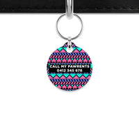 Bailey And Bone Mini Pet ID Tag Retro Shapes Pattern Mini Pet Tag