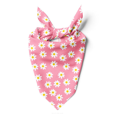 Bailey And Bone Pet Bandana Pink Daisy Pattern Dog Bandana