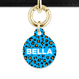 Bailey And Bone Pet ID Tag Blue And Orange Leopard Spots Pet Tag