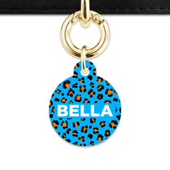 Blue And Orange Leopard Spots Pet ID Tag