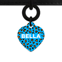 Bailey And Bone Pet ID Tag Blue And Orange Leopard Spots Pet Tag