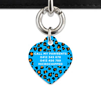 Bailey And Bone Pet ID Tag Blue And Orange Leopard Spots Pet Tag