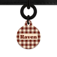 Bailey And Bone Pet ID Tag Brown And Beige Plaid Pet Tag