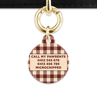 Bailey And Bone Pet ID Tag Brown And Beige Plaid Pet Tag