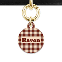 Bailey And Bone Pet ID Tag Brown And Beige Plaid Pet Tag