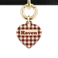 Bailey And Bone Pet ID Tag Brown And Beige Plaid Pet Tag