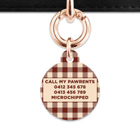 Bailey And Bone Pet ID Tag Brown And Beige Plaid Pet Tag
