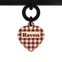 Bailey And Bone Pet ID Tag Brown And Beige Plaid Pet Tag
