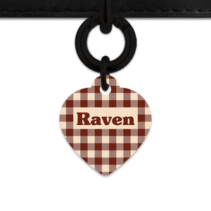 Bailey And Bone Pet ID Tag Brown And Beige Plaid Pet Tag