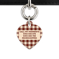 Bailey And Bone Pet ID Tag Brown And Beige Plaid Pet Tag