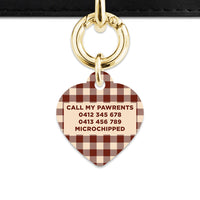 Bailey And Bone Pet ID Tag Brown And Beige Plaid Pet Tag