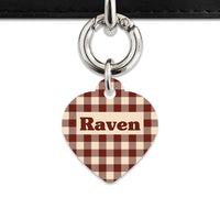 Bailey And Bone Pet ID Tag Brown And Beige Plaid Pet Tag
