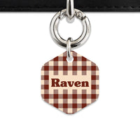 Bailey And Bone Pet ID Tag Brown And Beige Plaid Pet Tag