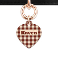 Bailey And Bone Pet ID Tag Brown And Beige Plaid Pet Tag