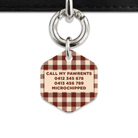 Bailey And Bone Pet ID Tag Brown And Beige Plaid Pet Tag