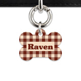 Bailey And Bone Pet ID Tag Brown And Beige Plaid Pet Tag