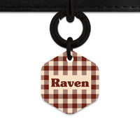 Bailey And Bone Pet ID Tag Brown And Beige Plaid Pet Tag