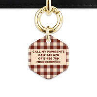 Bailey And Bone Pet ID Tag Brown And Beige Plaid Pet Tag