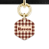 Bailey And Bone Pet ID Tag Brown And Beige Plaid Pet Tag