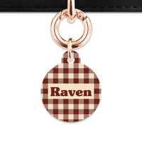 Bailey And Bone Pet ID Tag Brown And Beige Plaid Pet Tag