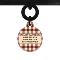 Bailey And Bone Pet ID Tag Brown And Beige Plaid Pet Tag