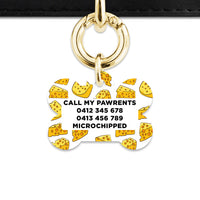 Bailey And Bone Pet ID Tag Cheese Pattern Pet Tag