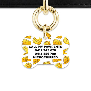 Bailey And Bone Pet ID Tag Cheese Pattern Pet Tag