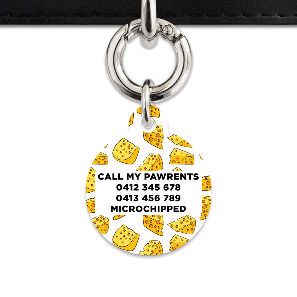 Bailey And Bone Pet ID Tag Cheese Pattern Pet Tag