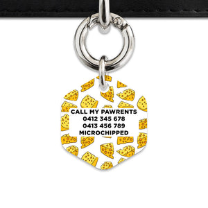 Bailey And Bone Pet ID Tag Cheese Pattern Pet Tag