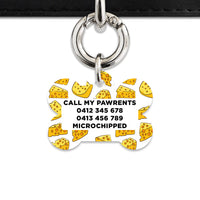 Bailey And Bone Pet ID Tag Cheese Pattern Pet Tag
