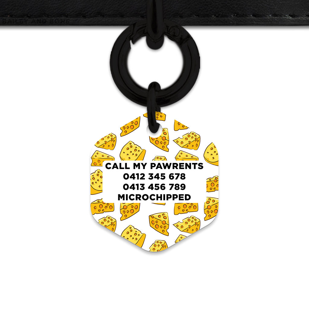 Bailey And Bone Pet ID Tag Cheese Pattern Pet Tag